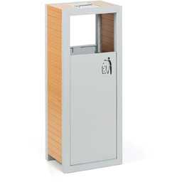 Kosz na śmieci z popielniczką, 48 l, szary