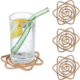 Relaxdays Podstawki, zestaw 4 sztuk, liście palmowe,