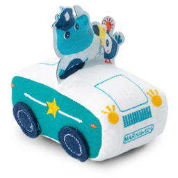 Miękkie auto radiowóz policyjny z napędem pull-back Nosorożec