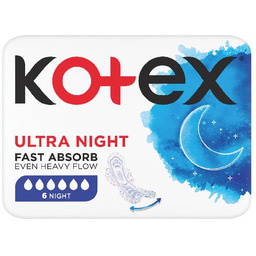 KOTEX Ultra Night Podpaski, 6 sztuk