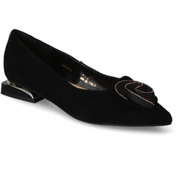 Baleriny Sala 20844/21 Czarne zamsz