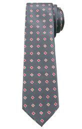 Szary Elegancki Krawat -Angelo di Monti- 6 cm,