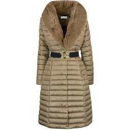 Pikowana kurtka płaszcz z odpinanym futerkiem Ciepła MARY-L