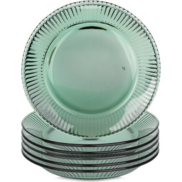 Talerze deserowe szklane zielone VERDE 20,5 cm 6