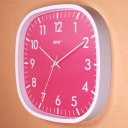 Zegar kwadratowy biały super cichy różowy/30cm
