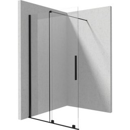DEANTE Ścianka prysznicowa PRIZMA walk-in przesuwna 100x195 nero