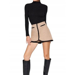 Trendyol Beżowe Spódnico-Spodenki Wysoki Stan z Lampasami 36