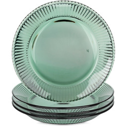 Talerze deserowe szklane zielone VERDE 20,5 cm 4