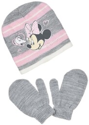 Komplet czapka rękawiczki Disney Myszka Minnie zimowa jesienna