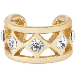 Złota nausznica wysadzana kryształami SWAROVSKI  CRYSTAL