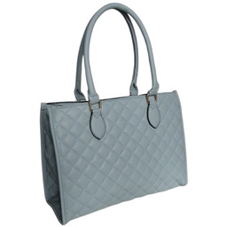 Torba Shopper Pikowana Torebka Damska Listonoszka Miejska, Niebieski