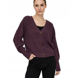 VERO MODA DAMSKI SWETER ROZPINANY FIOLETOWY DŁUGI RĘKAW