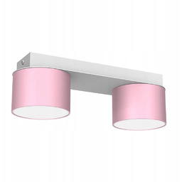 Lampa sufitowa podwójna biała różowa dziecięca listwa 24
