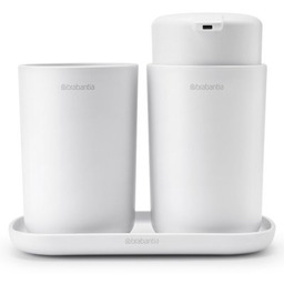 BRABANTIA Zestaw akcesoriów łazienkowych ReNew Biały Zyskaj