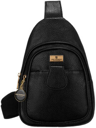 Czarna saszetka damska crossbody plecaczek na jedno ramię
