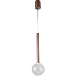 Lampa wisząca miedziana szklana kula LED PND-24019-1A-COPP