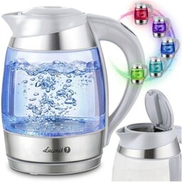 Czajnik elektryczny szklany z regulacją temperatury Łucznik biały