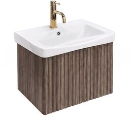 Szafka łazienkowa z umywalką Rea DB85-50-1 Dark 50cm