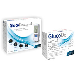 Glukometr GlucoDrAuto A + paski testowe do pomiaru