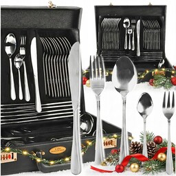 Zestaw Sztućców Sztućce dla 12os Walizka Komplet 72el