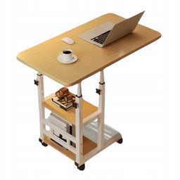 Mobilne Biurko Przyłóżkowe boczne regulowane na kółkach stolik