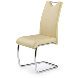 Krzesło na płozie ekoskóra beżowe K211