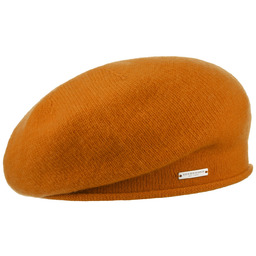 Beret Baskijski z Kaszmirem Lasuna by Seeberger, pomarańczowy,