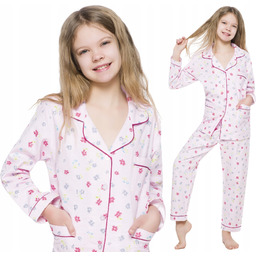 Flanelowa Rozpinana Dziewczęca Piżama W Kratkę 164