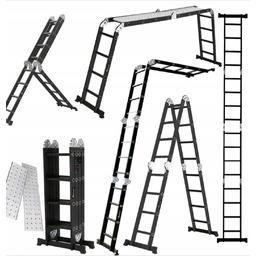 Drabina aluminiowa wielofunkcyjna przegubowa 4x4 Kontrakt mocna podest