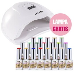 Zestaw 20 lakierów hydrydowych AlleLac + GRATIS lampa