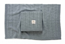 Poofi Kocyk merino Malmo szary