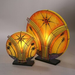 Woru Lampa stołowa NAOMI, żółty / pomarańczowy, salon