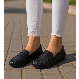 Wsuwane czarne baleriny lordsy