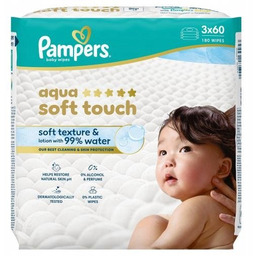 Pampers Aqua Soft Touch Chusteczki nawilżane dla dzieci,