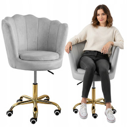 Fotel bujany tapicerowany szary welur wypoczynkowy uszak salon