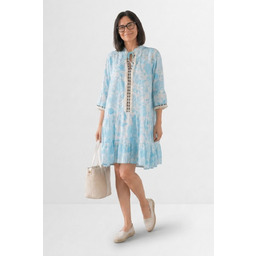 Sukienka damska turkusowa boho kwiaty Made in Italy