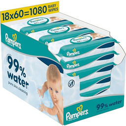 Pampers 99% Water Chusteczki Nawilżane Dla Dzieci, 18x60