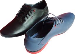 BnW Moskała Buty skórzane sportowe niebieskie