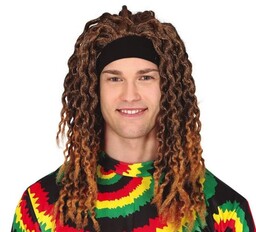 Peruka Rasta, Brązowa z opaską
