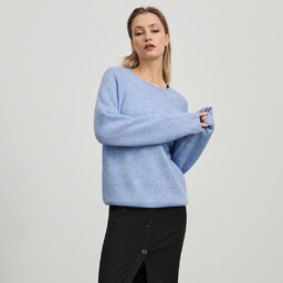 Sinsay - Sweter z miękkiej dzianiny - Niebieski