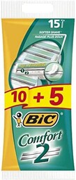 Bic Comfort2 Maszynka do Golenia, Zielony, 15 Sztuk
