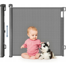 Barierka zabezpieczająca HollyHOME 180x86 cm szara do wewnątrz