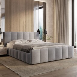 Łóżko tapicerowane z pojemnikiem SFG0166 120x200 Welur Szary