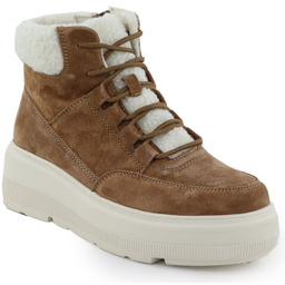 Skórzane botki damskie na platformie camel Vinceza 95354