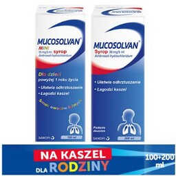 Zestaw MUCOSOLVAN Syrop, 200ml + MUCOSOLVAN Mini Syrop,