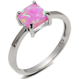 Pierścionek Srebrny z Różowym Opalem