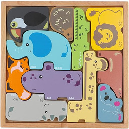 Trefl - Drewniana Łamigłówka: ZOO Ekipa, Wooden Toys