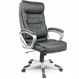 Fotel Biurowy Obrotowy Duży Krzesło Biurowe Skóra Mocna