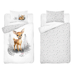 Detexpol Pościel bambusowa dziecięca 100x135 biała i szara