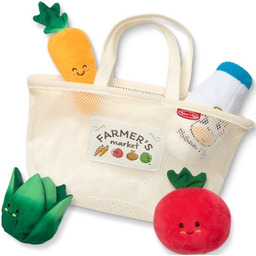 Torba z zakupami dla dzieci produkty spożywcze pluszaki